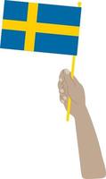 schwedische Flagge Vektor handgezeichnete Flagge, schwedische Krone Vektor handgezeichnet