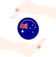 australische vektor handgezeichnete flagge, australischer dollar