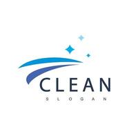 Saubere Logo-Designvorlage, geeignet für Reinigungsservice, Haushaltsführung und Wäscherei vektor
