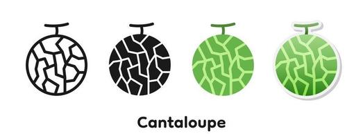 Vektor-Icon-Set von Cantaloupe-Melone. vektor