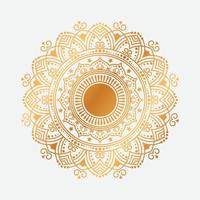 Luxuriöses goldenes Ziermandala-Hintergrundvektordesign. dekoratives mandala für tätowierung, mehndi, islamisches muster, ornament, kunst, henna, indisches muster, druck, plakat, cover, broschüre, flyer, banner vektor