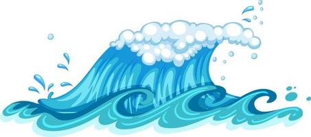Ozeanwelle im Cartoon-Stil isoliert vektor