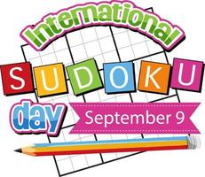 Internationaler Sudoku-Tag 9. September vektor