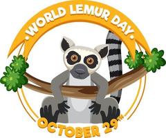 Welt-Lemur-Tag-Banner-Design vektor