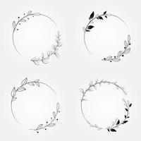 Set Frame floral radial botanisches Vektordesign vektor