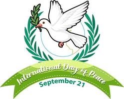Bannerdesign zum Internationalen Tag des Friedens vektor