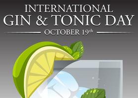 internationales gin and tonic day banner vektor