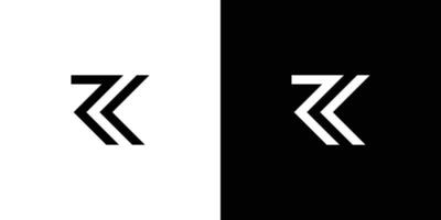 modern och sofistikerad bokstav rk initialer logotypdesign vektor