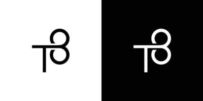 modernes und einzigartiges logo-design mit t8-initialen vektor