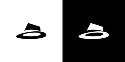 enkel och elegant svart hatt illustration logotypdesign vektor