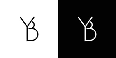 modern och unik logotypdesign med bokstav yb initialer vektor