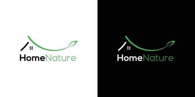 modernes und attraktives Naturhaus-Logo-Design vektor