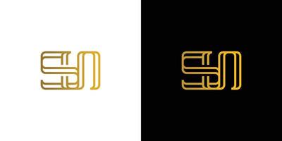 modernes und elegantes sn-initialen-logo-design vektor