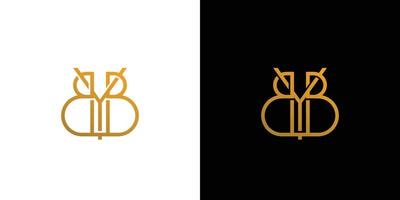 der Initialen-Logo-Buchstabe byb elegantes und luxuriöses Design vektor
