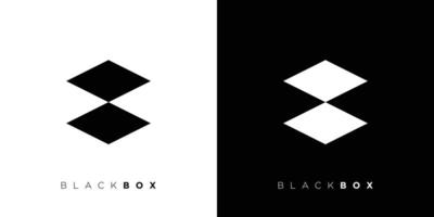 einfaches und modernes Black-Box-Logo-Design vektor