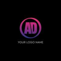 första cirkel annons brev logotyp ikon design gratis vektor mall