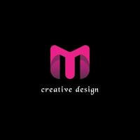 m-Logo-Design. m Logo Farbverlauf rosa Farbvektor pro Vektorillustration. vektor