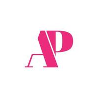 Buchstabe ap-Logo-Design. ap-Logo-Symbol rosa Farbvektor kostenlose Vektorvorlage. vektor