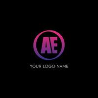 Anfangskreis ae Buchstabe Logo Icon Design kostenlose Vektorvorlage vektor