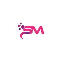 Bubble Dots Letter SM Logo Design kostenlose Vektorvorlage. vektor