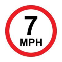 7 mph vägtrafikskylt ikon vektor för grafisk design, logotyp, webbplats, sociala medier, mobilapp, ui illustration