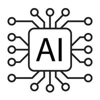 AI-Prozessor-Chip-Vektorsymbol für künstliche Intelligenz für Grafikdesign, Logo, Website, soziale Medien, mobile App, ui-Illustration vektor