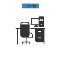 Home-Office-Symbole symbolen Vektorelemente für das Infografik-Web vektor