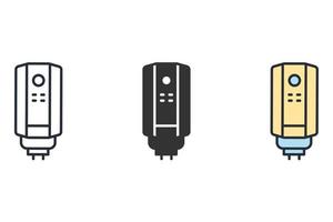 Warmwasserbereiter-Symbole symbolen Vektorelemente für das Infografik-Web vektor