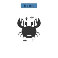 Krabbensymbole symbolen Vektorelemente für das Infografik-Web vektor