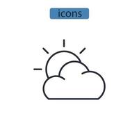 solen ikoner set. sun pack symbol vektorelement för infographic webben vektor