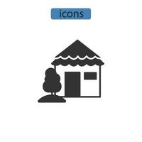 bungalow ikoner symbol vektorelement för infographic webben vektor