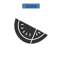 vattenmelon ikoner set. vattenmelon pack symbol vektorelement för infographic webben vektor