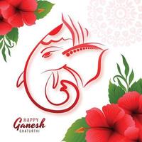 lord ganpati på ganesh chaturthi vackra julkort bakgrund vektor