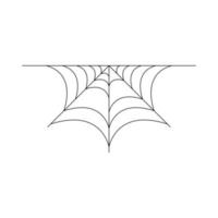 halv spindelnät isolerad på vit bakgrund. halloween spindelnät element. spindelnät linje stil. vektor illustration för någon design.