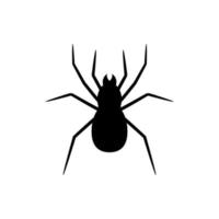 schwarze Silhouette der Spinne isoliert auf weißem Hintergrund. halloween dekoratives element. Vektorillustration für jedes Design vektor