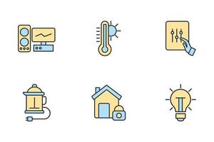 Smart-Home-Symbole gesetzt. Smart-Home-Packsymbol-Vektorelemente für Infografik-Web vektor