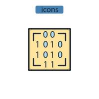 datamönster ikoner symbol vektorelement för infographic webben vektor