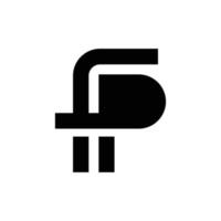 modern bokstav fp eller pf monogram logotypdesign vektor