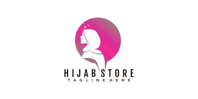 hijab logotyp med unik design premium vektor