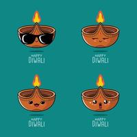 vektorillustration des niedlichen diwali emoji vektor