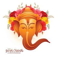 hindu-gott lord ganesha festival urlaub karte hintergrund vektor