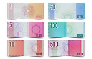 banknotensammlung mit flachem stil vektor