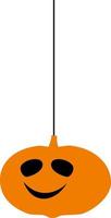 pumpa orange på ett rep för halloween. vektor