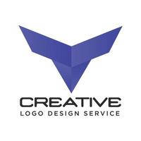 Farbverlaufsbuchstabe t-Technologie-Logo vektor