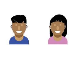 Mann und Frau Symbol flache Vektor Stock Illustration isoliert, Symbol für männliches und weibliches Gesicht, Logo