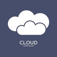 Cloud-Logo-Vorlage. Online-Speicherserver-Konzept. saubere und moderne vektorillustration vektor