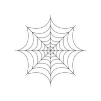 rundes ganzes Spinnennetz isoliert auf weißem Hintergrund. Halloween-Spinnennetz-Element. Spinnennetz-Linienstil. Vektorillustration für jedes Design. vektor