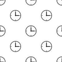 Nahtloses Muster mit Uhrensymbol auf weißem Hintergrund. Zeitsymbol. vektorillustration für design, web, verpackungspapier, stoff vektor