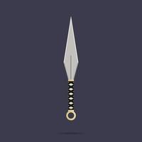 Kunai-Wurfmesser-Symbol. Ninja-Waffe. Samurai-Ausrüstung. Cartoon-Stil. saubere und moderne vektorillustration für design, web. vektor