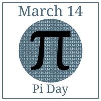 Pi-Tag. mathematische Konstante. 14. März. feiertagskalender märz. Verhältnis des Umfangs eines Kreises zu seinem Durchmesser. konstante Zahl pi. vektor
